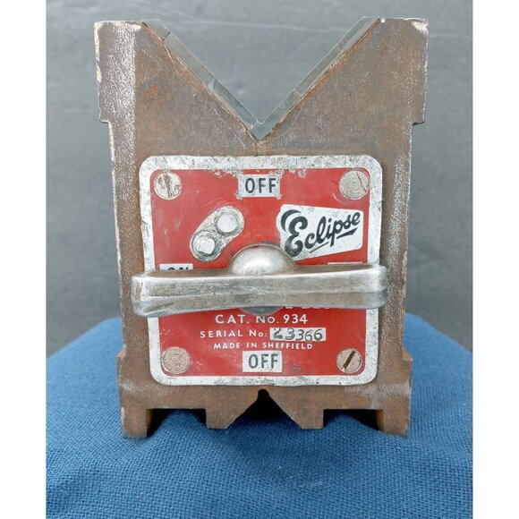 Vintage Eclipse 4" Magnetic Machinist Tool Angle V Block Drill Mill Cat. No. 934 - Picture 2 of 9